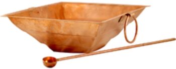 Copper Havan kund 10″ x 10″ Hawan Kund  Agnihotra Yagya yajna with 10″ spoon