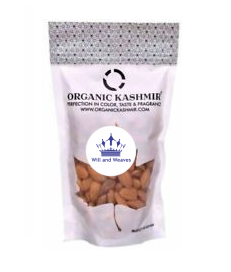 Will and Weaves Organic Kashmir Almonds ( Signature ) 250 Gram Pure Certified Quality A1 Grade Pure Kashmiri Almonds / Badam