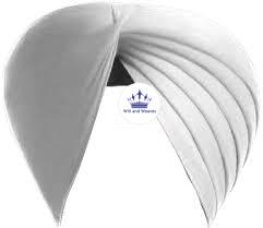 Will and Weaves Traditional Sikh Turban Pagg Punjabi Pagri Punjabi Turban Dastar Full Voile White 6.5 Meter