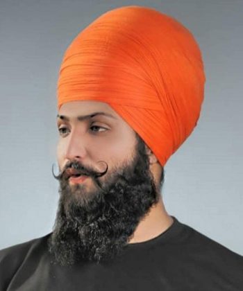Will and Weaves Warrior Style Sikh Dumalla Sikh Punjabi Chand Tora Dumala F-74 Dumalla 10 Meter Kesari Color