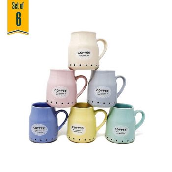 Handmade Fine Pottery Ceramic Mugs Ceramic Tea cups Assorted Design 150 ML Microwave Safe Coffee Mugs Coffee Mugs Pack of 6